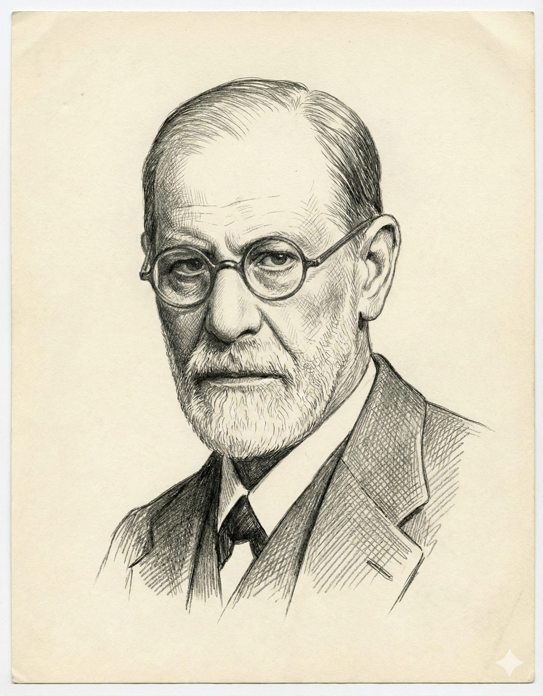 Sigmund Freud — AI illustrated portrait