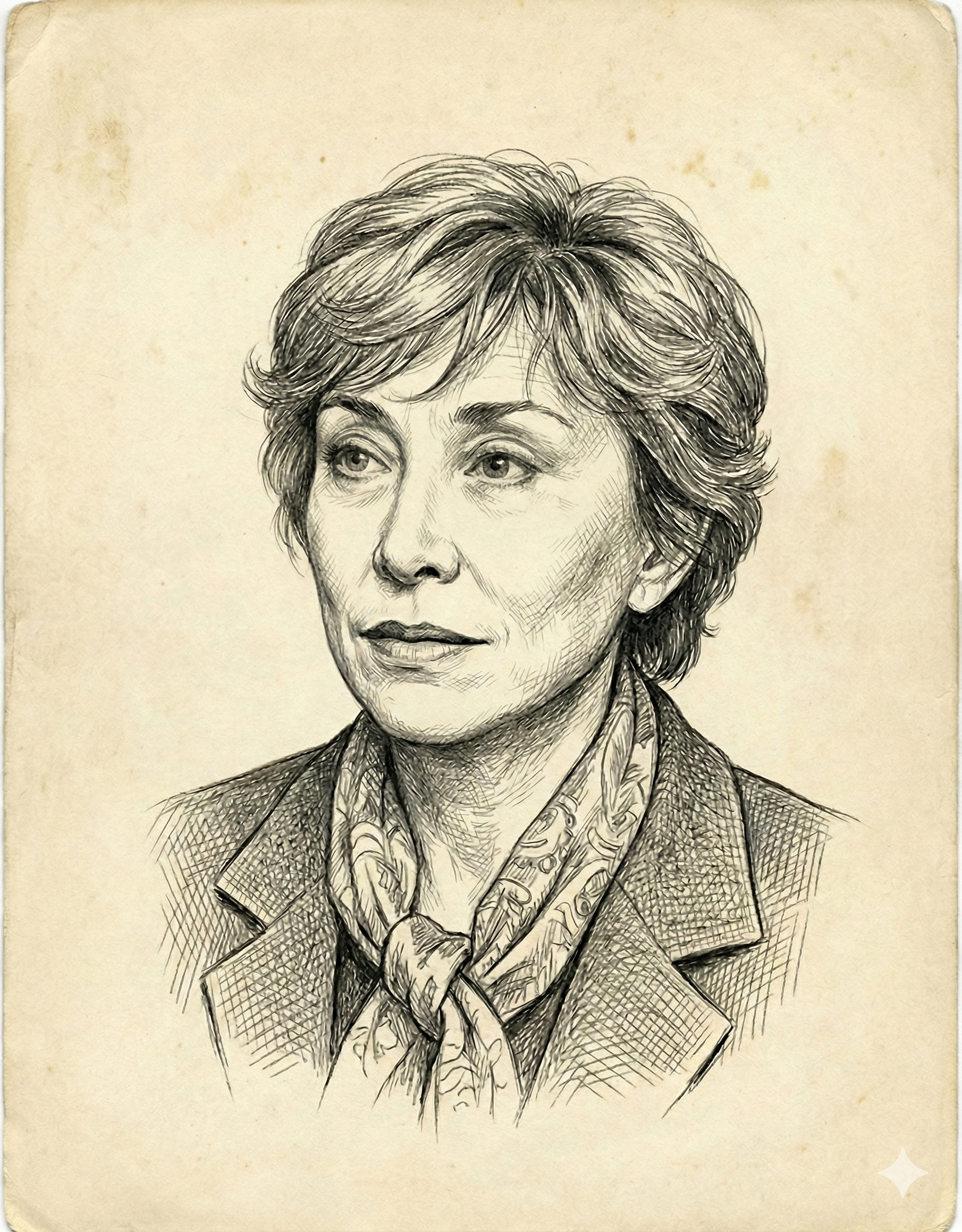 Julia Kristeva — AI illustrated portrait