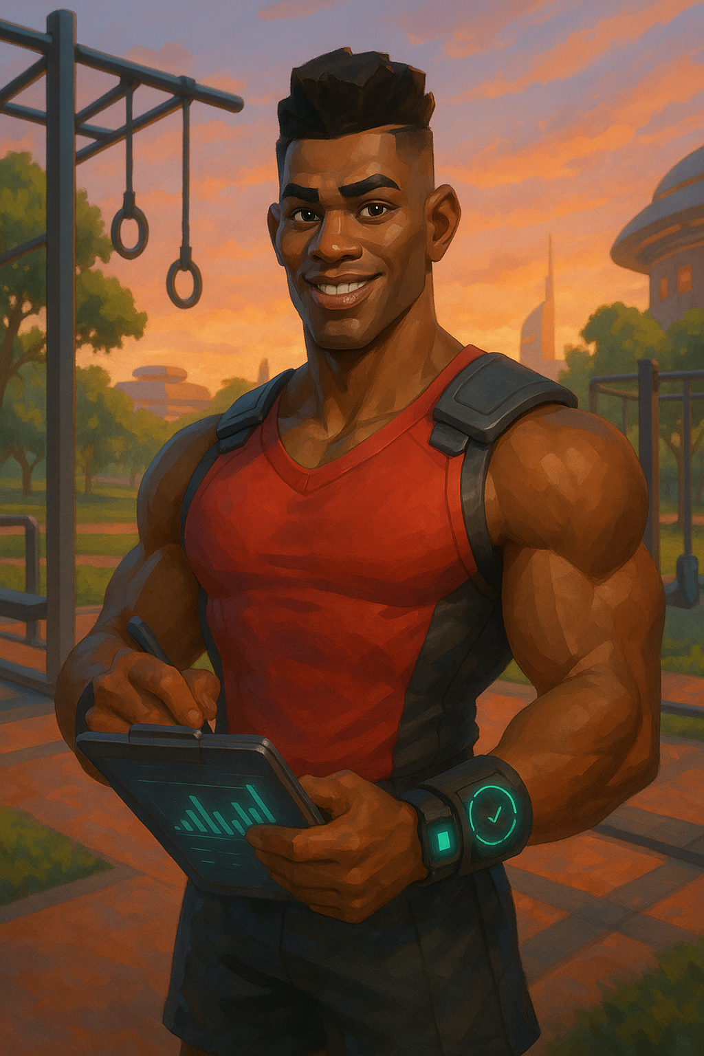 Coach Biff character portrait