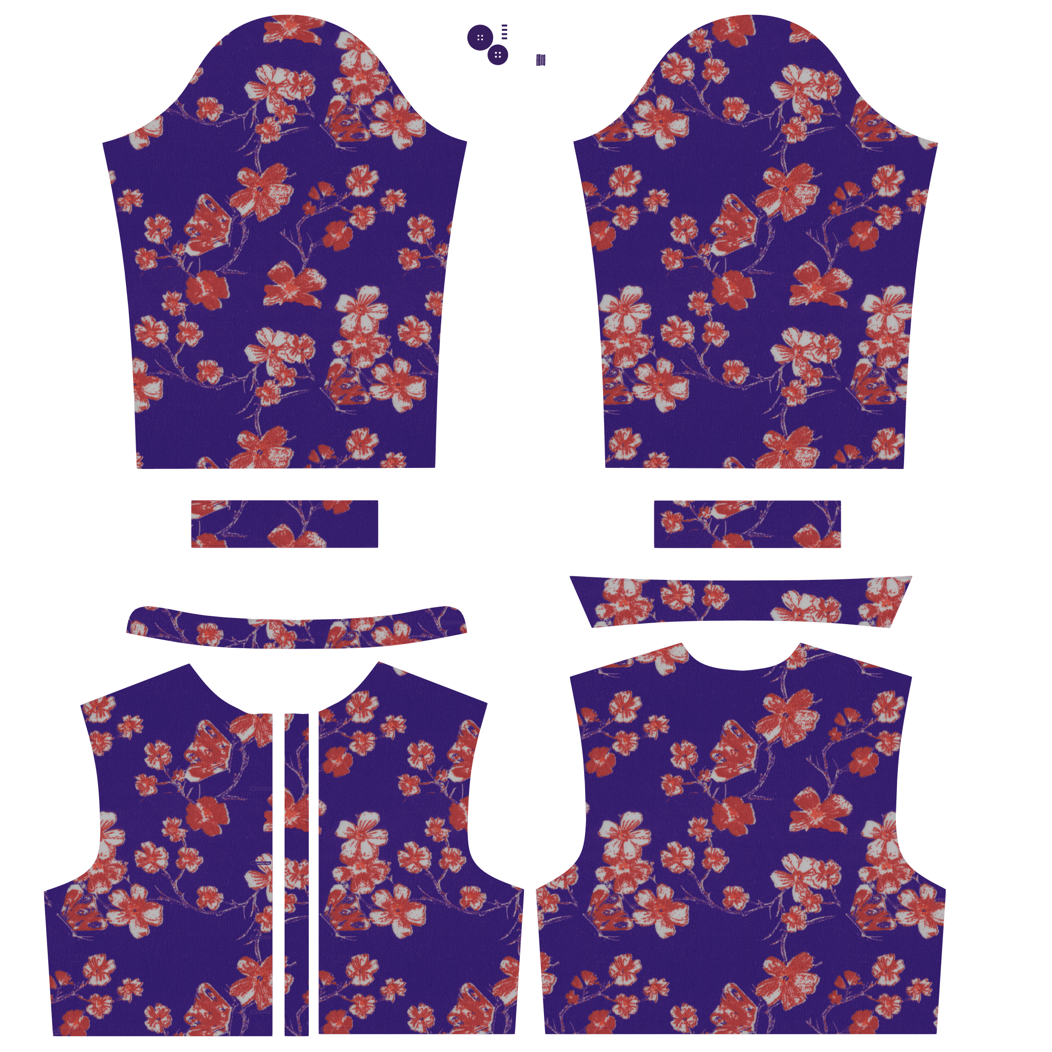 Base blouse texture — UV layout