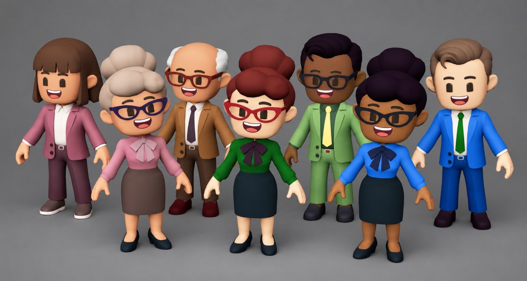 Burger Rush customer character lineup