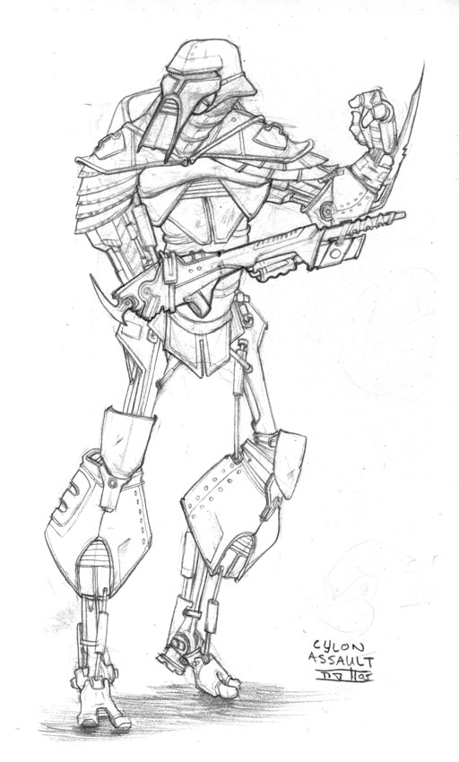 Cylon Assault character sketch