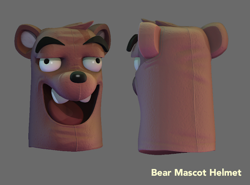 Bear mascot helmet front and back — Episode, Pocket Gems