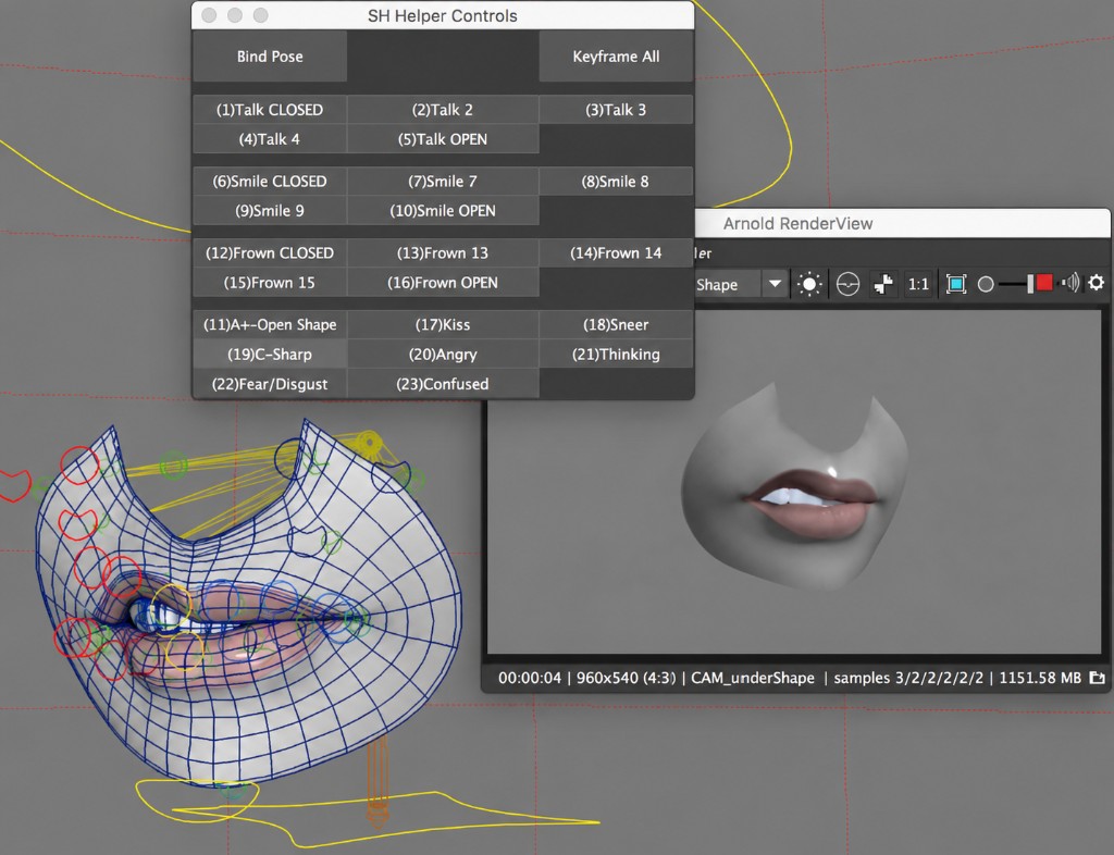 Mouth shape rig and Arnold render — Episode, Pocket Gems