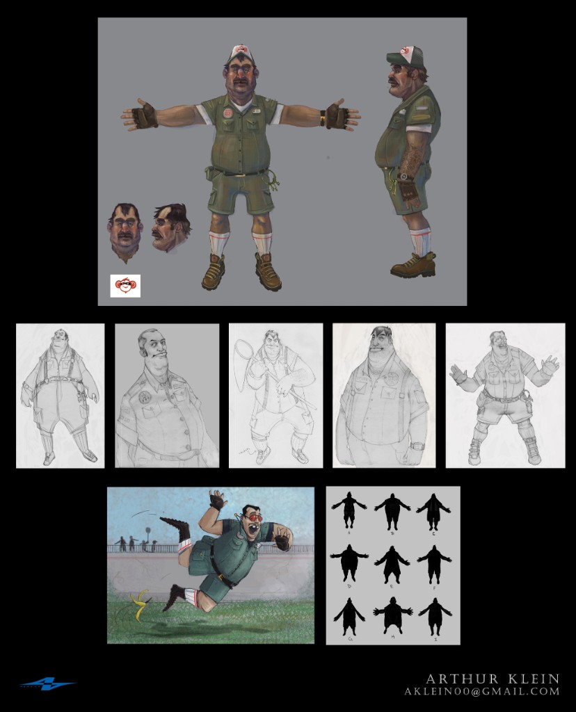Zoo keeper character design board