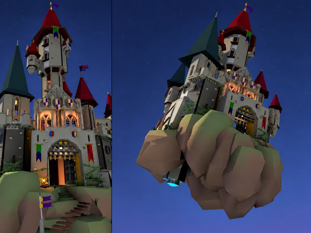 Castle exterior views — Horizon Worlds VR environment, Meta