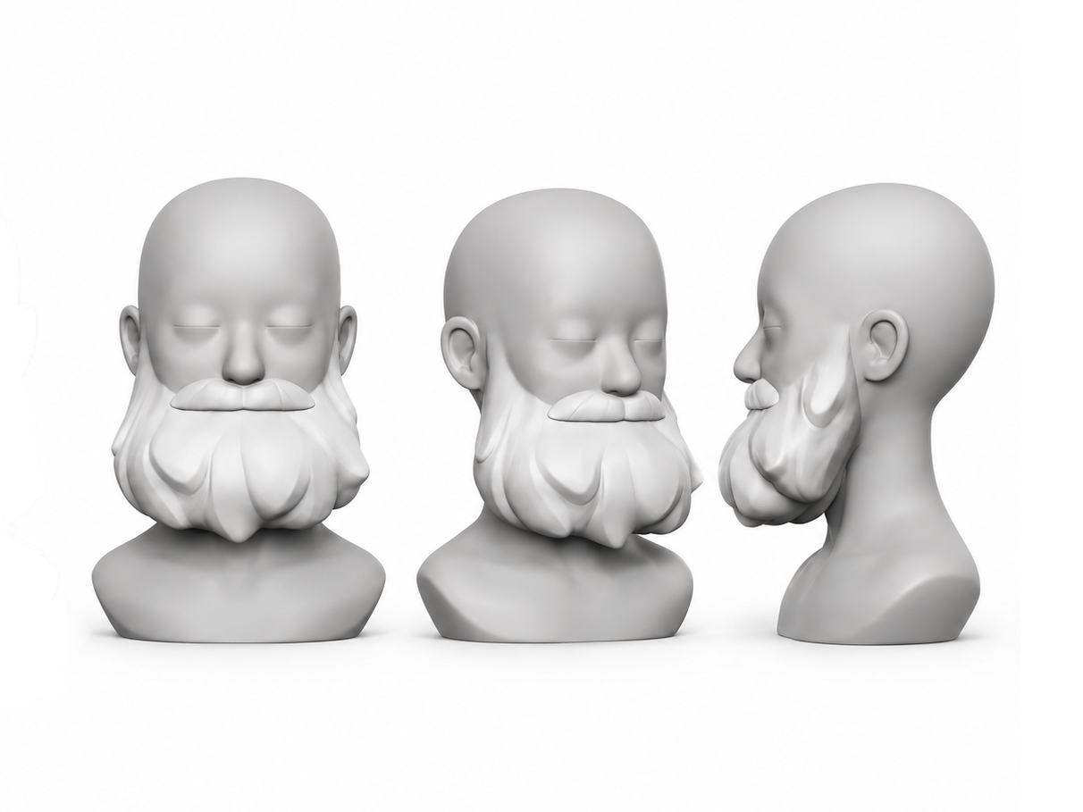 Garibaldi beard sculpt turnaround — Horizon Worlds, Meta