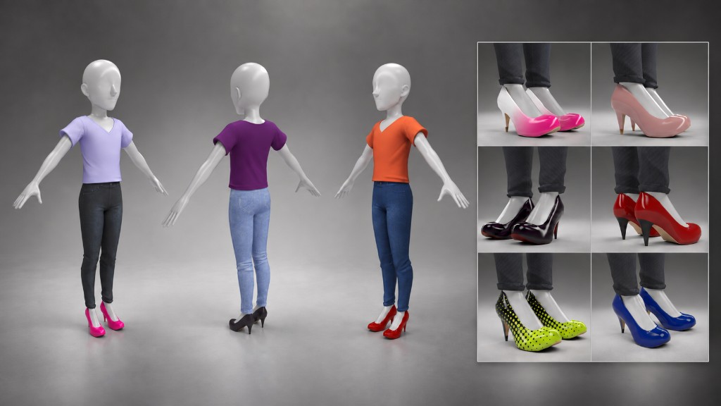 Basic avatar outfits with pump color variants — Horizon Worlds, Meta