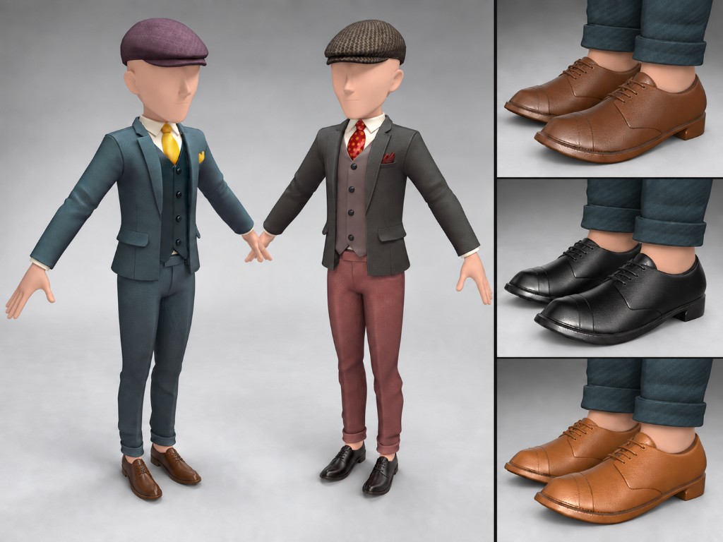 Horizon Worlds three-piece suits and Oxford shoe variants