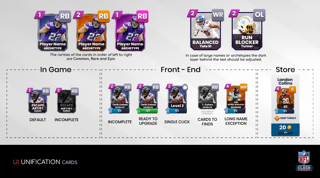 NBA Clash card options UX flow