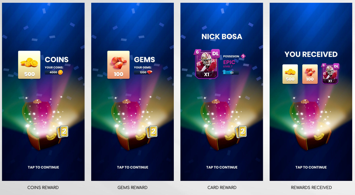 NBA Clash chest opening UX flow