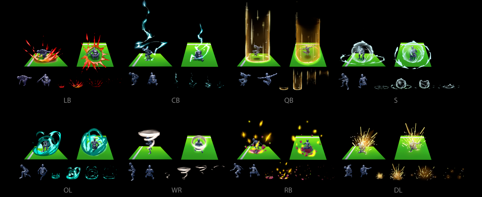 NFL Clash VFX intro screens