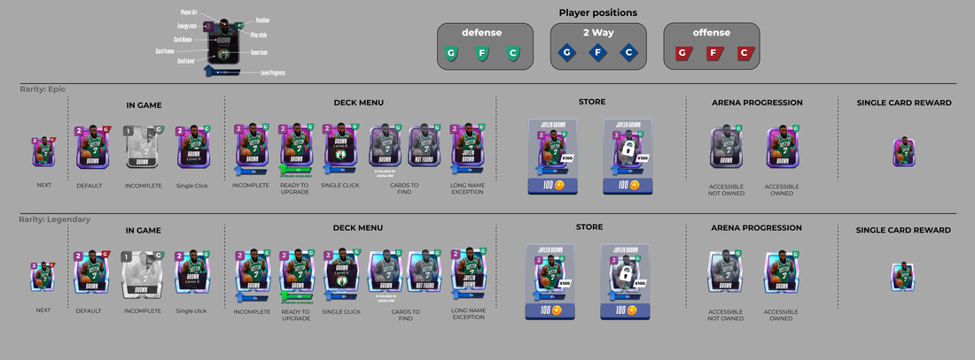 NBA Clash in-game card states and expressions