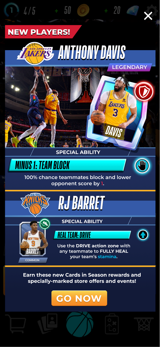 NBA Clash — new player banner