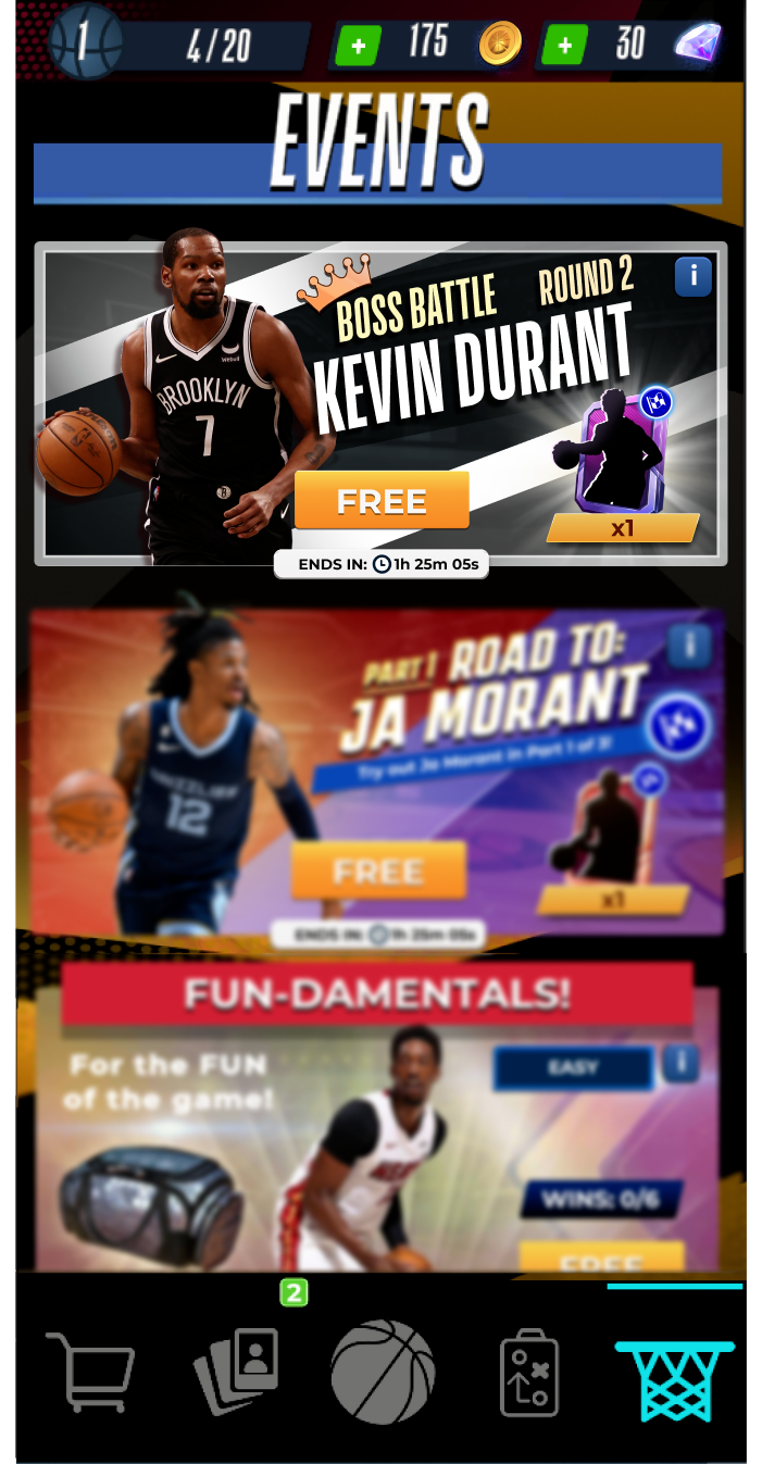 NBA Clash — new player banner