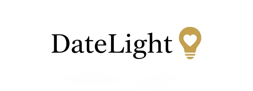 DateLight wordmark and lightbulb location-pin logo