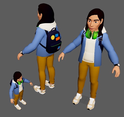 Company Game 001 character 05 turnaround and level of detail